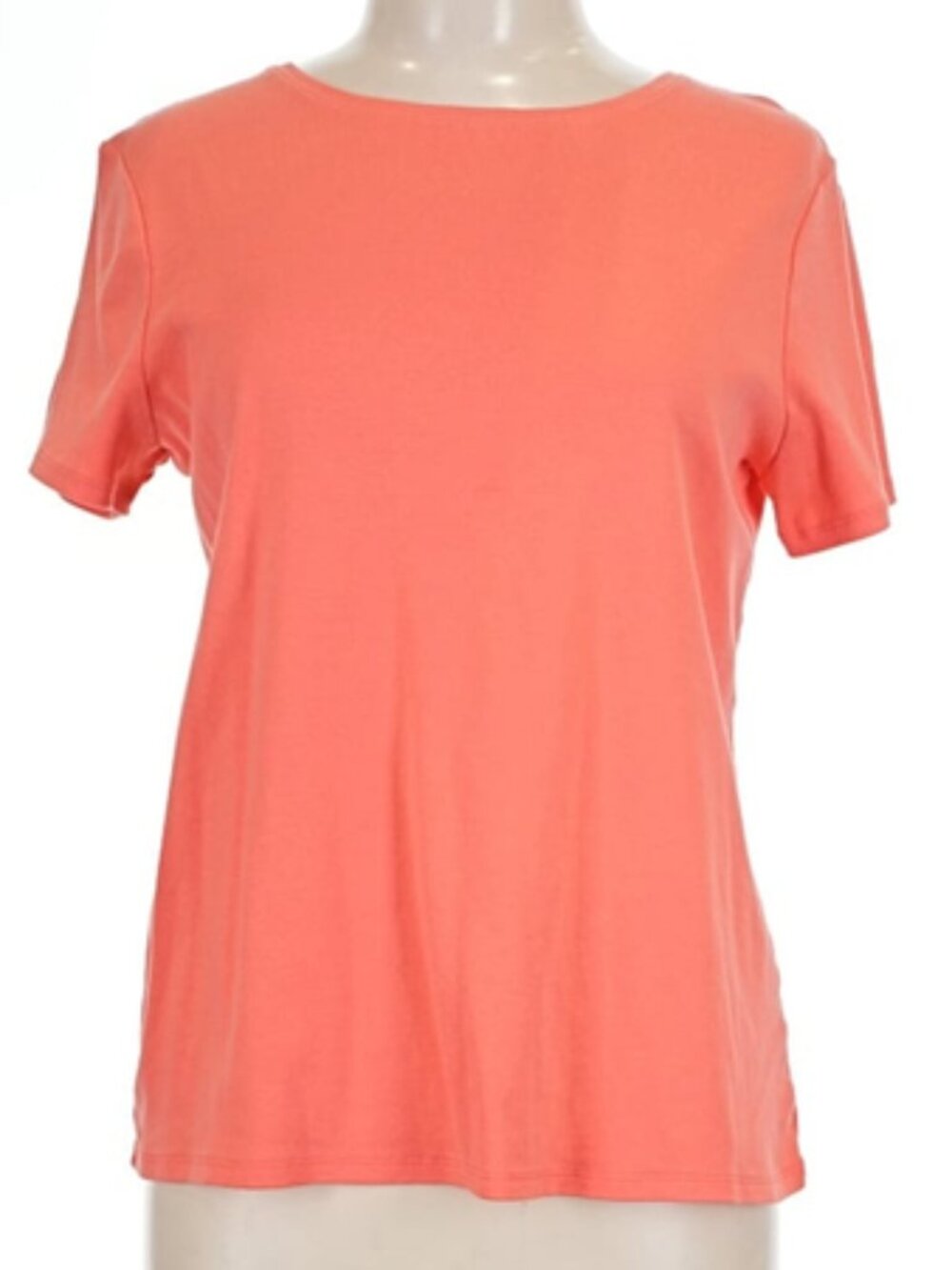 Croft & Barrow Orange Coral 100% Cotton Short Sleeve Classic Tee Size S